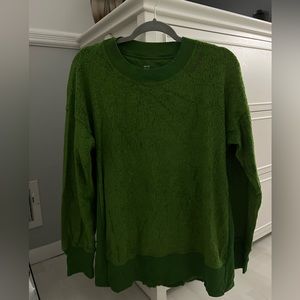 Aerie Chilled Out Oversized Sherpa Crewneck with Side Slits “A little Nice”